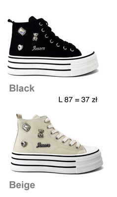 Trampki damskie L87.KOLORDOWYBORU (36/41,12par)