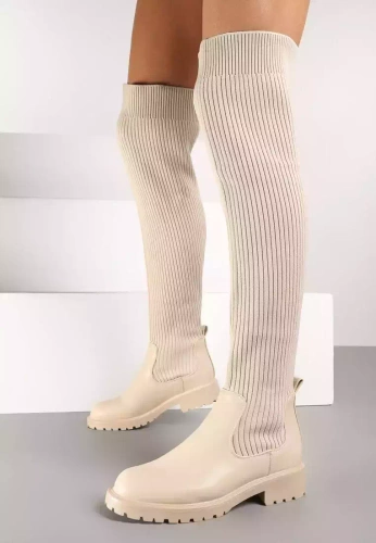 Kozaki damskie ocieplane F68135.BEIGE (36/41,12par)