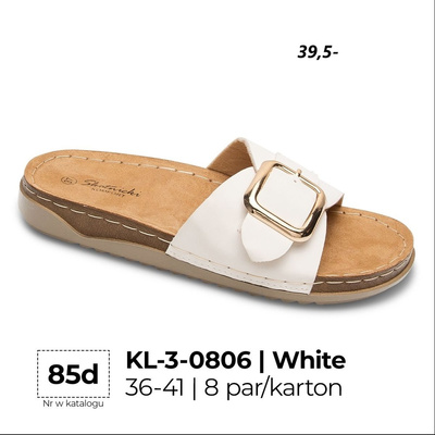 Klapki damskie 3-0806.WHITE (36/41,8par)