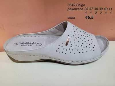Klapki damskie 7A0649.BEIGE (36/41,8par)
