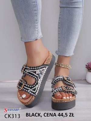 Klapki damskie CK313.BLACK (36/41,12par)