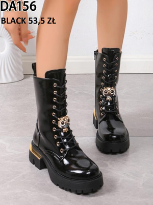 Botki damskie ocieplane DA156.BLACK (36/41,12par)