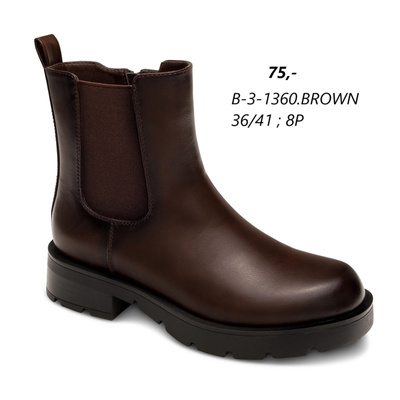 Botki damskie B-3-1360.BROWN (36/41,8par)