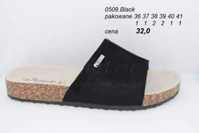 Klapki damskie 7A0509.BLACK (36/41,8par)
