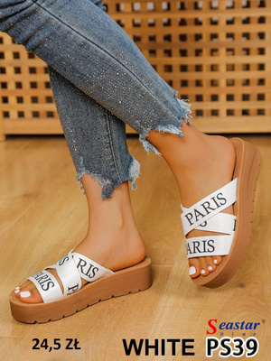 Klapki damskie PS39.WHITE (36/41,12par)