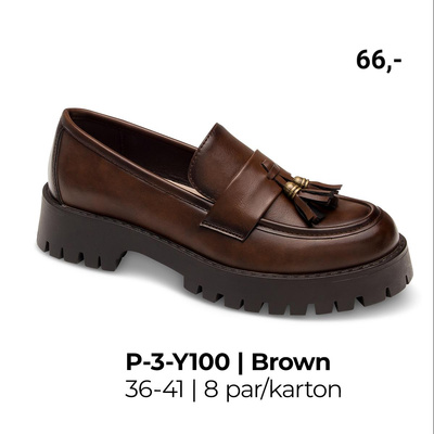 Półbuty damskie 3-Y100.BROWN (36/41,8par)