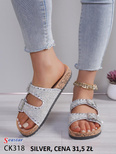 Klapki damskie CK318.SILVER (36/41,12par)