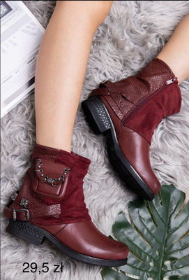 Botki damskie ocieplane 7A5981.RED (36/41,12par)