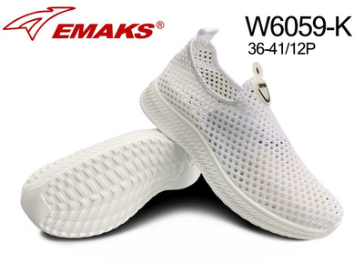 Buty sportowe damskie W6059-K.WHITE (36/41,12par)