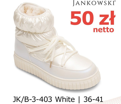 Botki damskie ocieplane B-3-403.WHITE (36/41,12par)