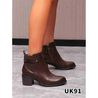 Botki damskie 7AUK91.BROWN Ocieplane (36/41,12par)