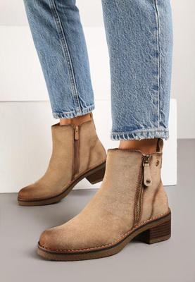 Botki damskie ocieplane 7AKE232.KHAKI (36/41,12par)