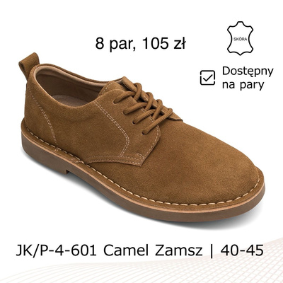 Półbuty męskie 9AB-4-601.CAMEL ZAMSZ (40/45,8par)