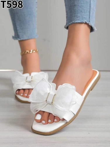 Klapki damskie T598.WHITE (36/41,12par)