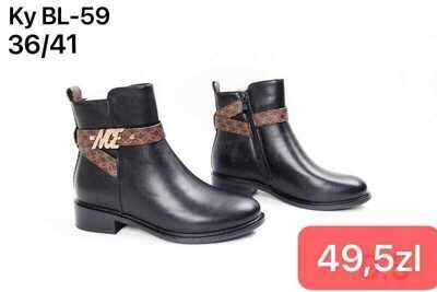 Botki damskie ocieplane 7ABL-59.BLACK (36/41,12par)