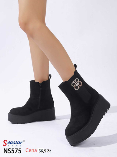 Botki damskie ocieplane NS575.BLACK (36/41,12par)