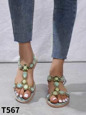 Sandały damskie 7AT567.GREEN (36/41,12par)