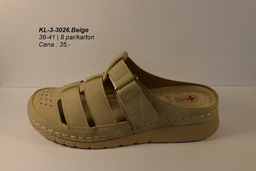 Klapki damskie 3-3026.BEIGE (36/41,8par)