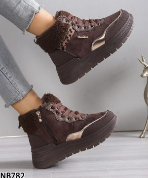 Botki damskie ocieplane  7ANB782.BROWN  (36/41,12par)