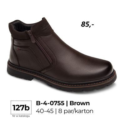 Trzewiki męskie 9AB-4-0755.BROWN (41/46,8par)