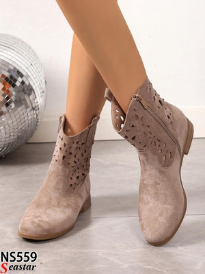 Botki damskie ocieplane 7ANS559.TAUPE (36/41,12par)