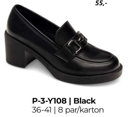 Czółenka damskie 3-Y108.BLACK (36/41,8par)