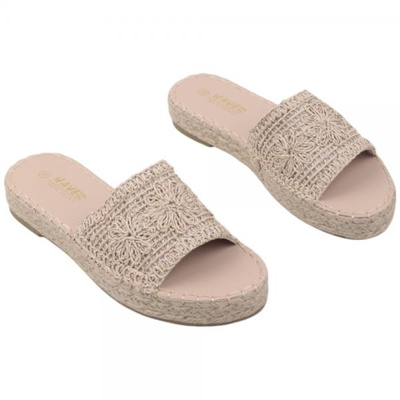 Klapki damskie F212-2.BEIGE (36/41,12par)