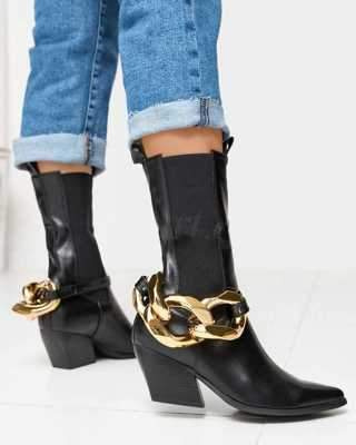 Botki damskie 7AJH20-253.BLACK Nieocieplane (36/41,12par)