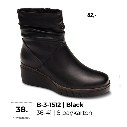 Botki damskie 7AB-3-1512.BLACK (36/41,8par)