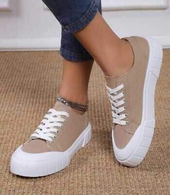 Trampki damskie 7ACU213.KHAKI (36/41,12par)