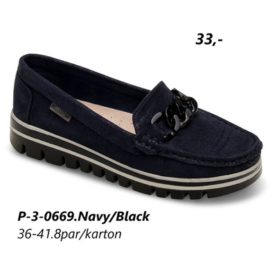 Półbuty damskie 3-0669.NAVY/BLACK (36/41,8par)