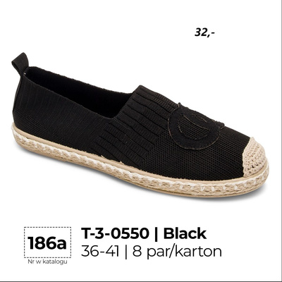 Balerinki damskie 3-0550.BLACK  (36/41,8par)