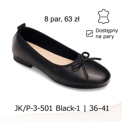 Balerinki damskie 7AP-3-501.BLACK-1 (36/41,8par)
