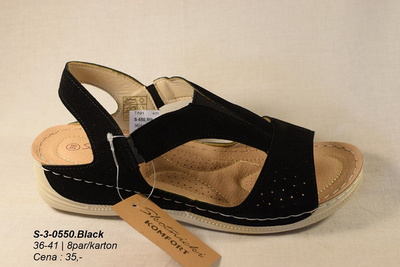Sandały damskie 3-0550.BLACK (36/41,8par)