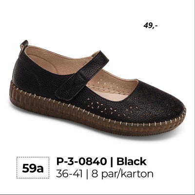 Balerinki damskie 3-0840.BLACK (36/41,8par)