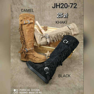 Kozaki damskie nieocieplane 7AJH20-72.BLACK CAMEL (36/41,12par)