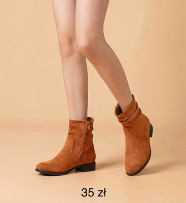 Botki damskie LH128.CAMEL (36/41,12par)