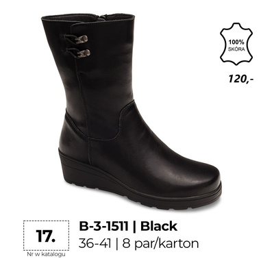 Botki damskie  7AB-3-1511.BLACK  (36/41,8par)