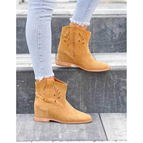 Botki damskie A3732-32.CAMEL Nieocieplane (36/41,12par)