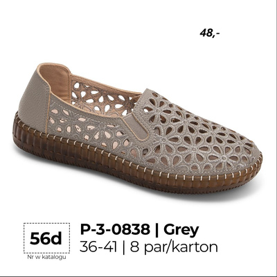 Balerinki damskie 3-0838.GREY (36/41,8par)