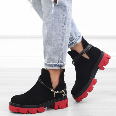 Botki damskie NS256.BLACK/RED (36/41,12par)