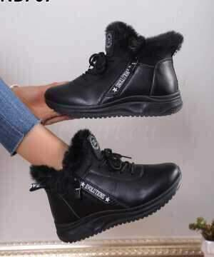 Botki damskie 7ANB707.BLACK ocieplane (36/41,12par)