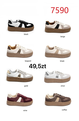 Buty sportowe damskie 7A7590.SILVER (36/41,12par)