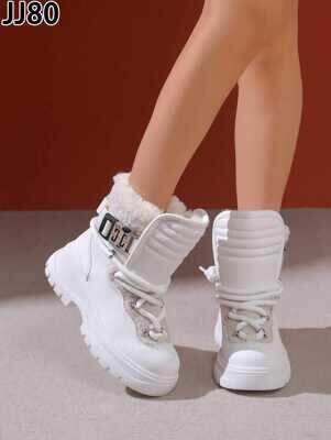 Botki damskie ocieplane JJ80.WHITE (36/41,12par)