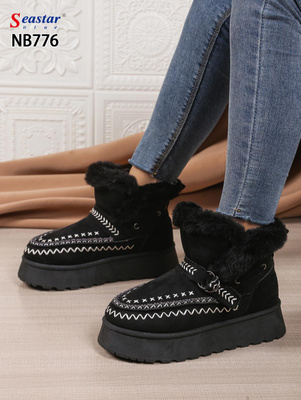 Botki damskie ocieplane NB776.BLACK (36/41,12par)