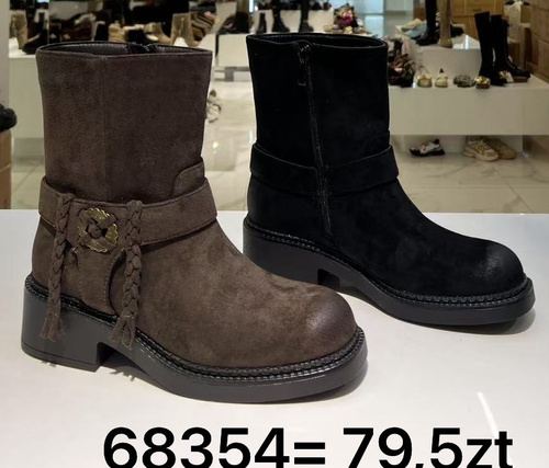 Botki damskie ocieplane 68354.BROWN (36/41,12par)