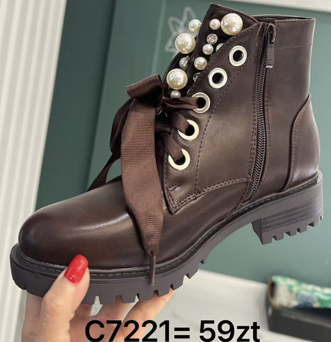 Botki damskie C7221. BROWN (36/41,12par)