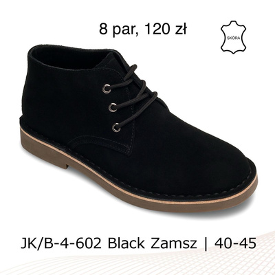 Półbuty męskie 9AB-4-602.BLACK ZAMSZ (40/45,8par)