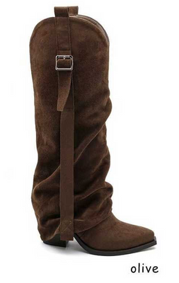 Kozaki damskie  7A7699A.OLIVE (36/41,12par)