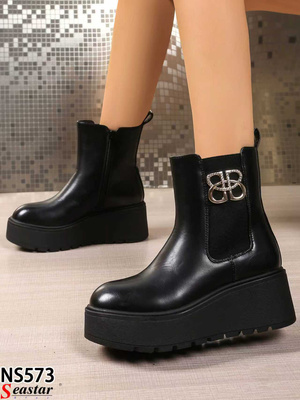 Botki damskie ocieplane NS573.BLACK (36/41,12par)